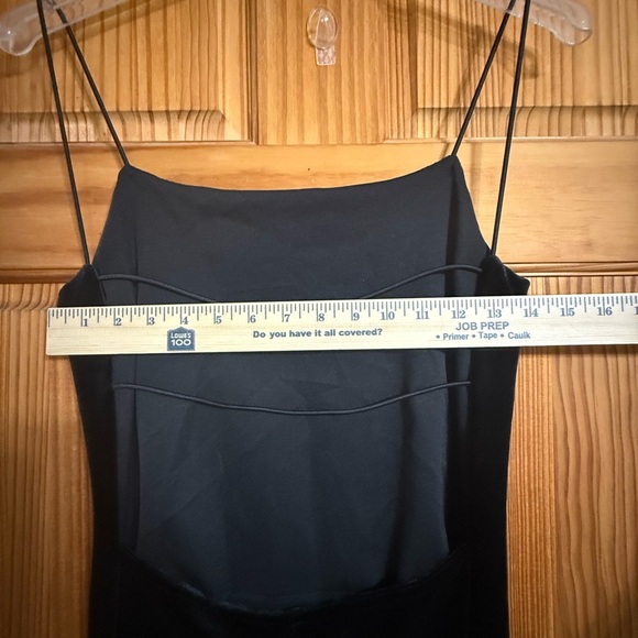 Byer Too! 90’s Y2K Vintage Black Velvet Open Back Formal minimalist HOCO Prom - Picture 5 of 9